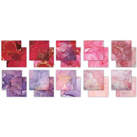 Craft Paper Pad Ink Drops - Rose - 3