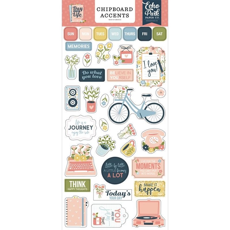 Echo Park Chipboard Accents - Day in The Life No2 - 1