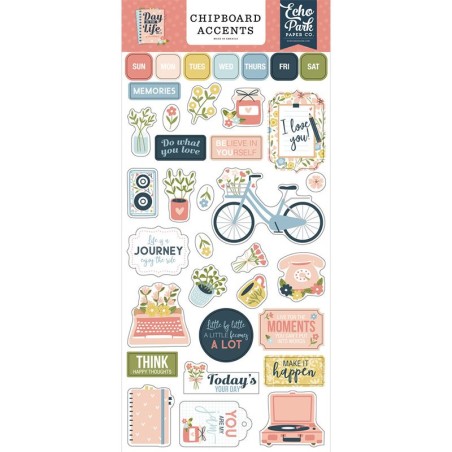 Echo Park Chipboard Accents - Day in The Life No2 - 1