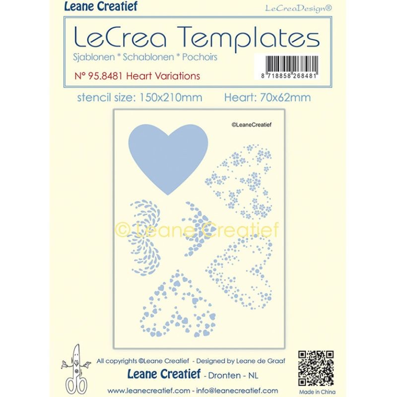 LeCrea Stencil - Heart Variations - 1