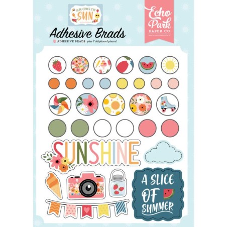 Echo Park Adhesive Brads - Here Comes The Sun - 1