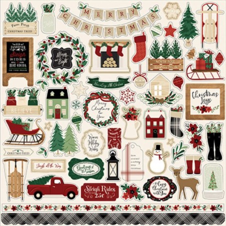 Echo Park Element Stickers - A Cozy Christmas - 1