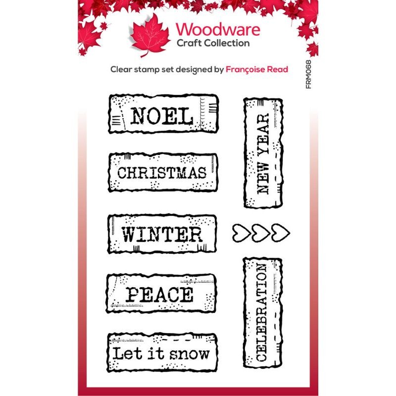 Woodware Clear Stamp - Christmas Junk Labels - 1