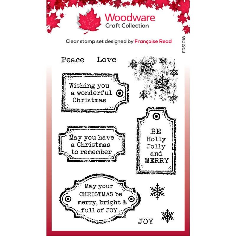 Woodware Clear Stamp - Christmas Old Labels - 1