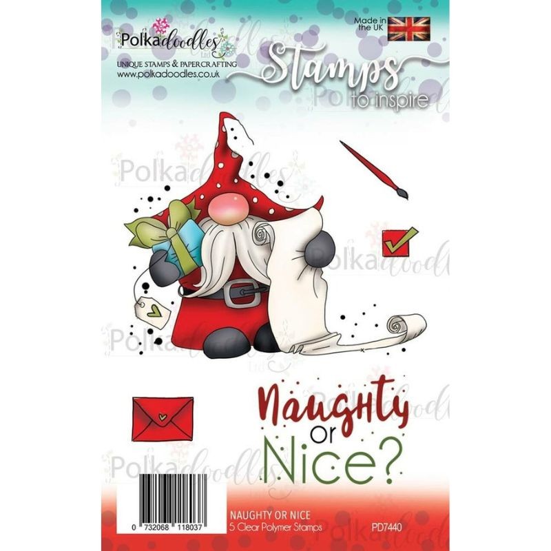 Timbro Polkadoodles Stamp - Naughty or Nice - 1
