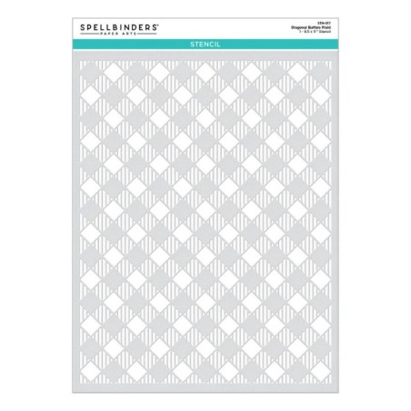 Spellbinders Stencil - Diagonal Buffalo Paid - 1
