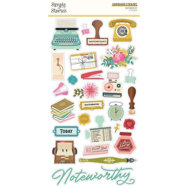 Simple Stories Chipboard Stickers - Noteworthy - 1