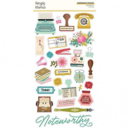 Simple Stories Chipboard Stickers - Noteworthy - 1