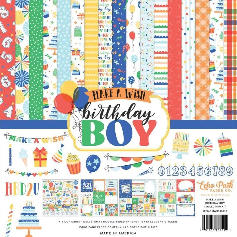 Echo Park Paper Pad - Make a Wish Birthday Boy - 10