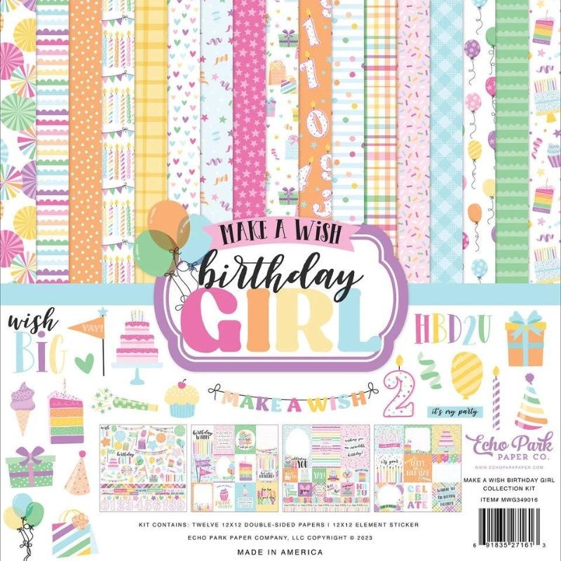 Echo Park Paper Pad - Make a Wish Birthday Girl - 8