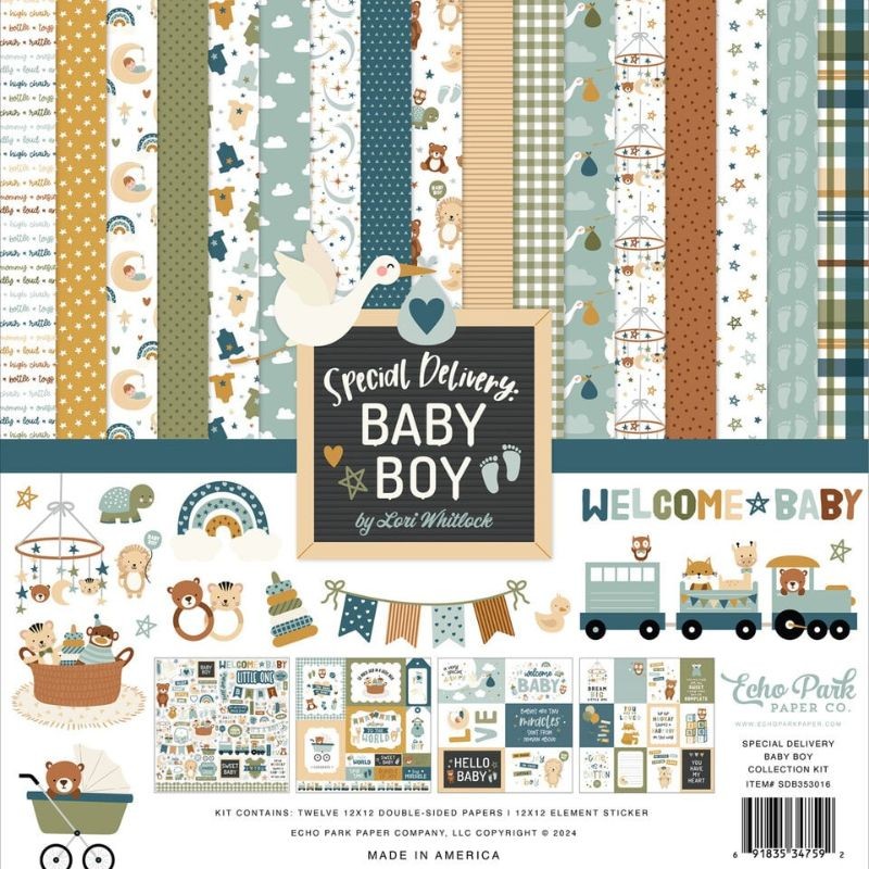 Echo Park Paper Pad - Special Delivery Baby Boy - 1