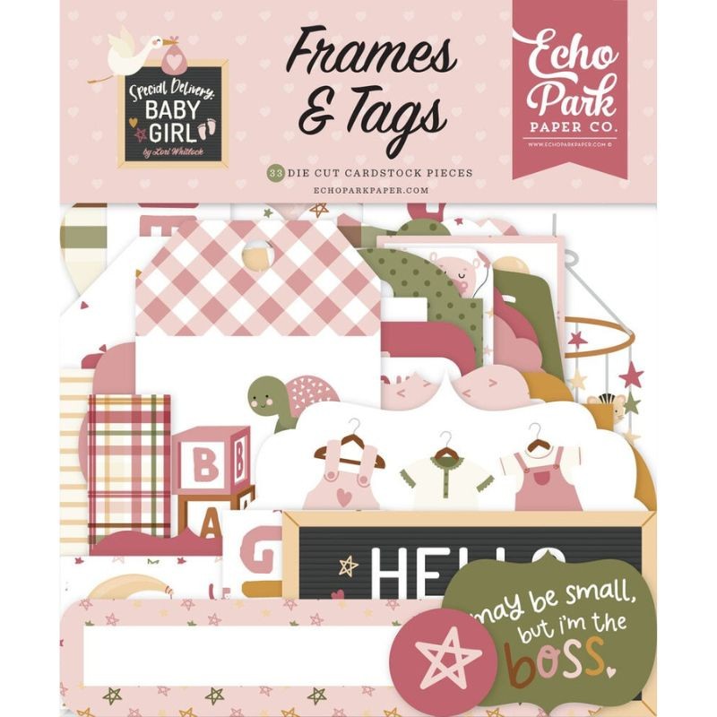 Echo Park Frames & Tags - Special Delivery Baby Girl - 1