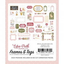 Echo Park Frames & Tags - Special Delivery Baby Girl - 1 2