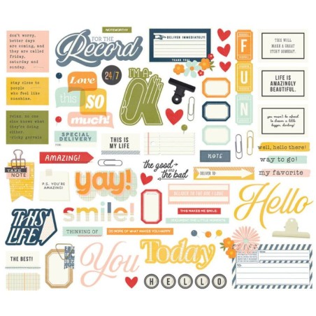 Simple Stories Sentiment Bits - For The Record - 2