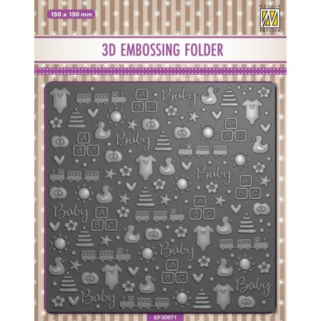 Nellie's Choice Embossing Folder - BabyThings - 1