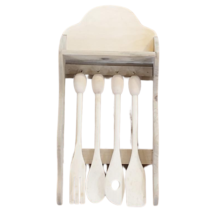 Porta mestoli con mestoli in legno - 1