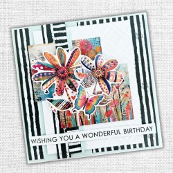 Paper Rose – Inky Colour Embossed Die Cuts - 1 2