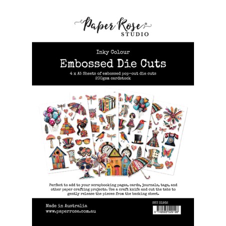 Paper Rose – Inky Colour Embossed Die Cuts - 1
