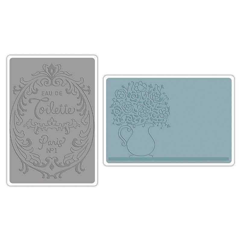 Fustella da Embossing - Flowers & Perfume Label Set - 1