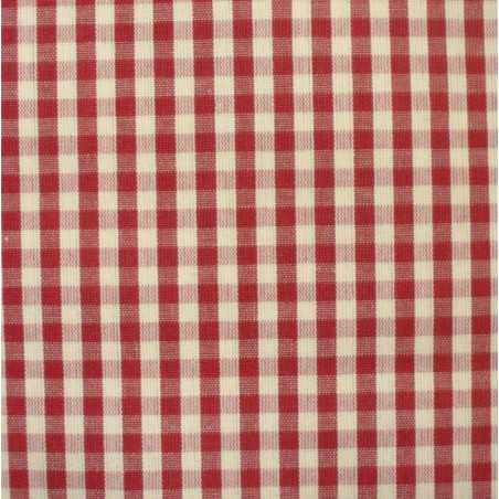 Tessuto quadrettato avorio/bordeaux - 1