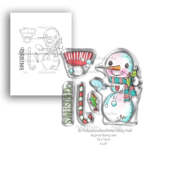 Timbro Polkadoodles Stamps Smiley Snowman - 1