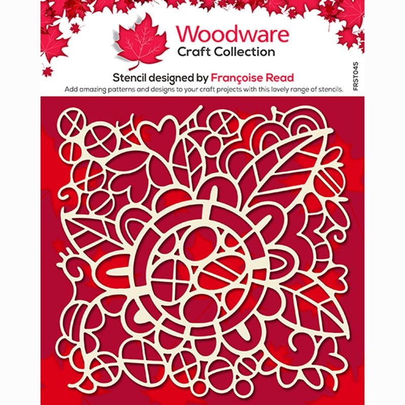 Woodware Stencil - Flower Doodle FRST045