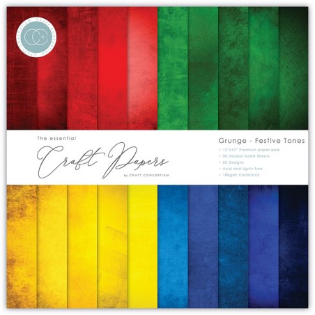 Craft Paper Pad Grunge - Festive Tones - 3