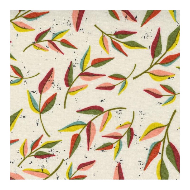 Tessuto Moda Fabrics Dove Wing Foglie - 1