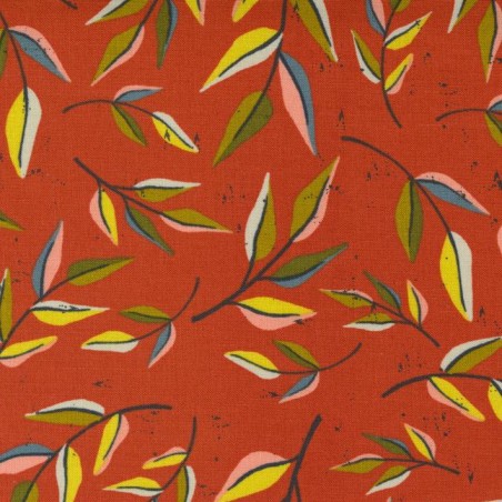Tessuto Moda Fabrics Sweet Marmalade Foglie - 1