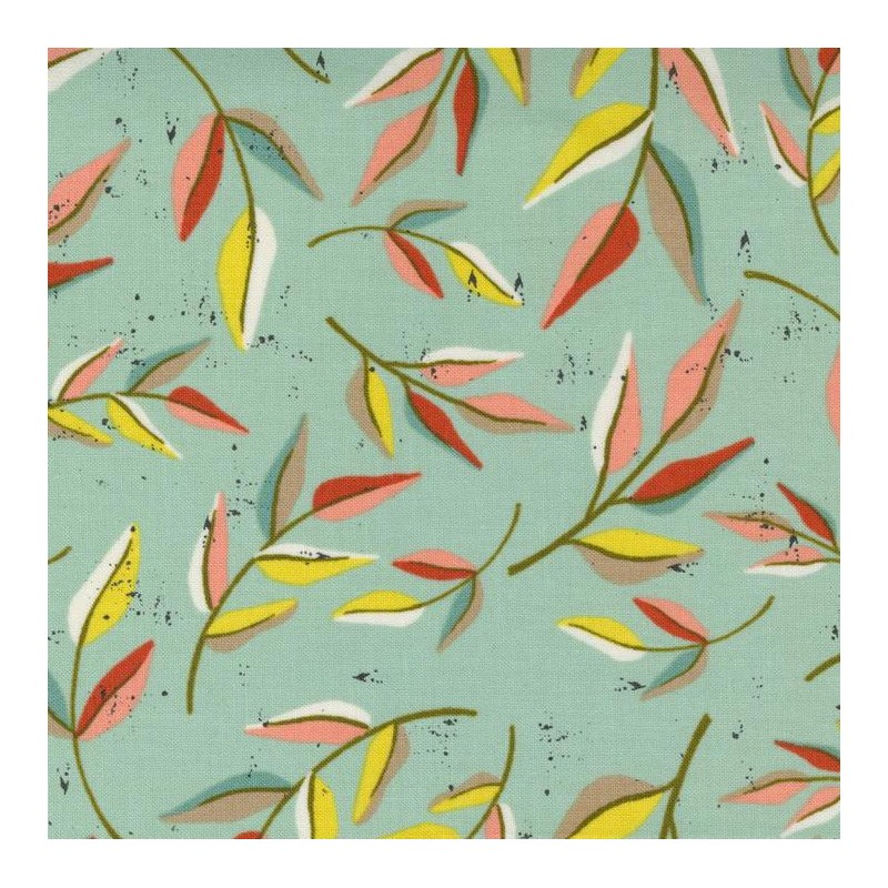 Tessuto Moda Fabrics Glory Skies Foglie - 1