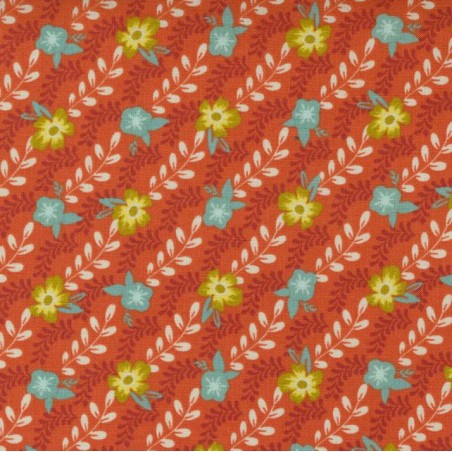 Tessuto Moda Fabrics Sweet Marmalade Fiori e Foglie - 1