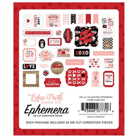 Echo Park Ephemera - Hello Valentine - 1