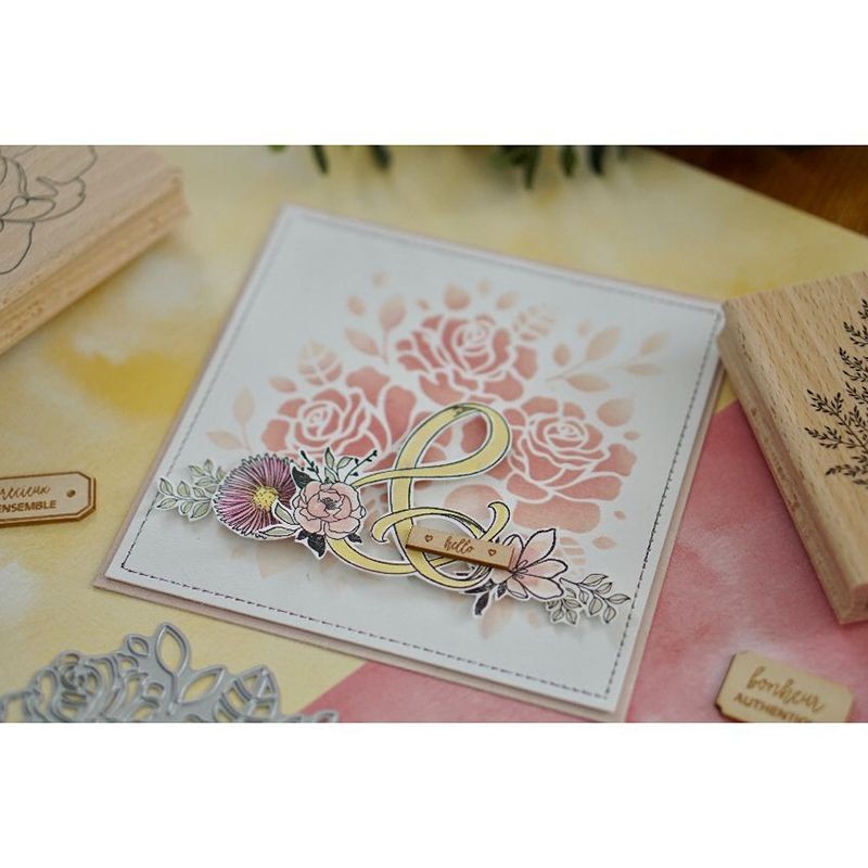 Floriléges Stencil - Trio de Roses - 3