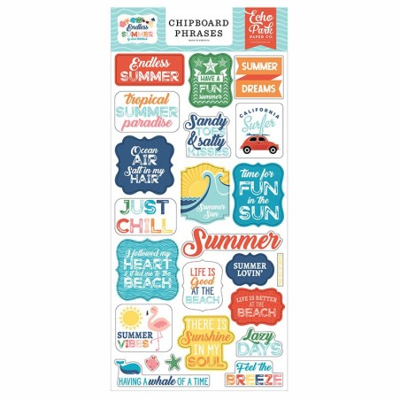 Echo Park Chipboard Phrases - Endless Summer - 1