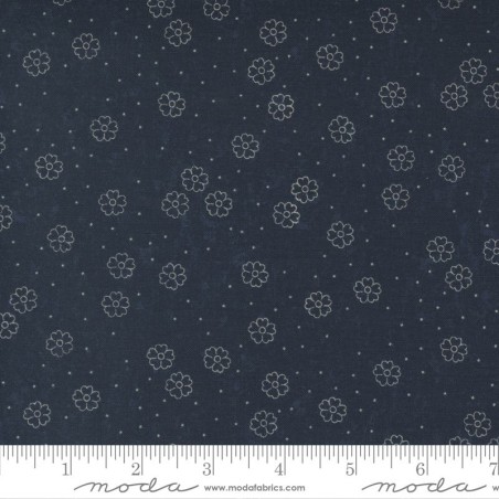 Tessuto Moda Fabrics Tan Blue Daisies - 1