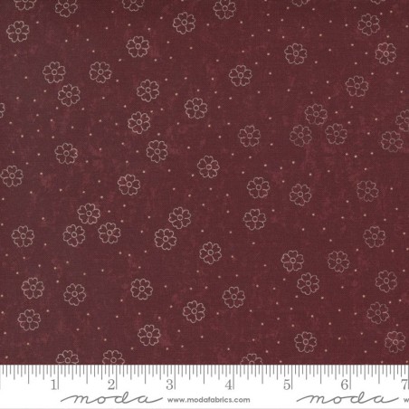 Tessuto Moda Fabrics Tan Red Daisies - 1