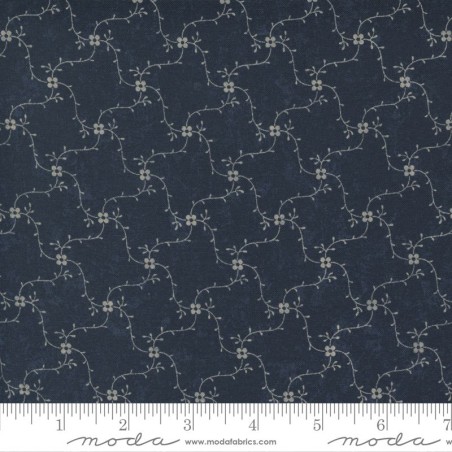 Tessuto Moda Fabrics Blue Tan Branch - 1