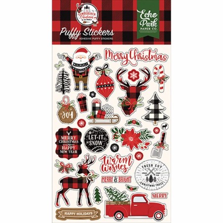 Echo Park Puffy Stickers - Lumberjack Christmas - 1
