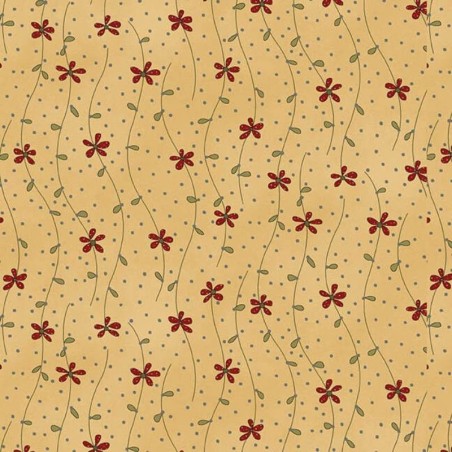 Tessuto Wooden Spool - Fiori Tan - 1
