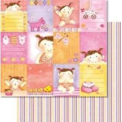 Ursus Carta da Scrap Glitterata Baby Girl mot103 - 1