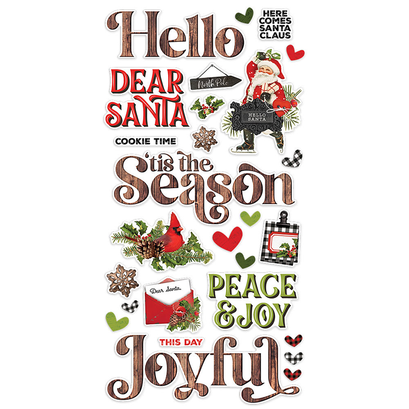 Simple Stories Foam Stickers - Vintage Christmas Lodge - 2