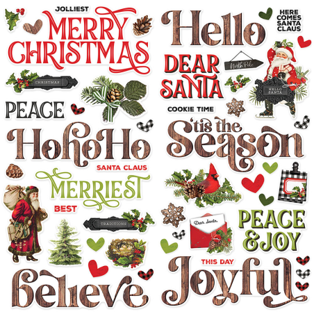 Simple Stories Foam Stickers - Vintage Christmas Lodge - 3