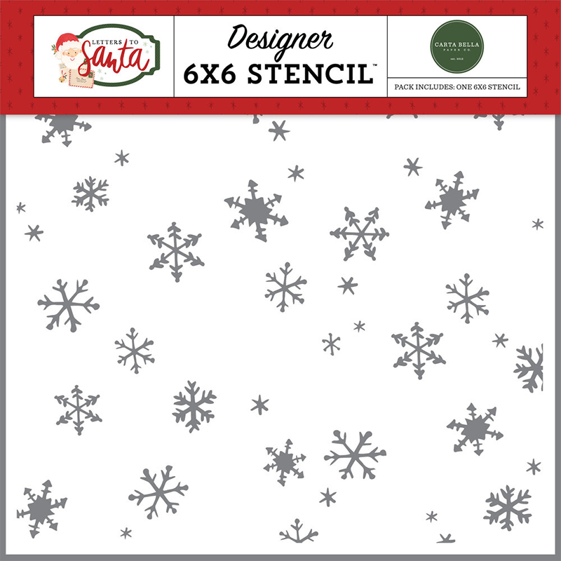 Carta Bella Stencil - Christmas Day Snowfall - 1