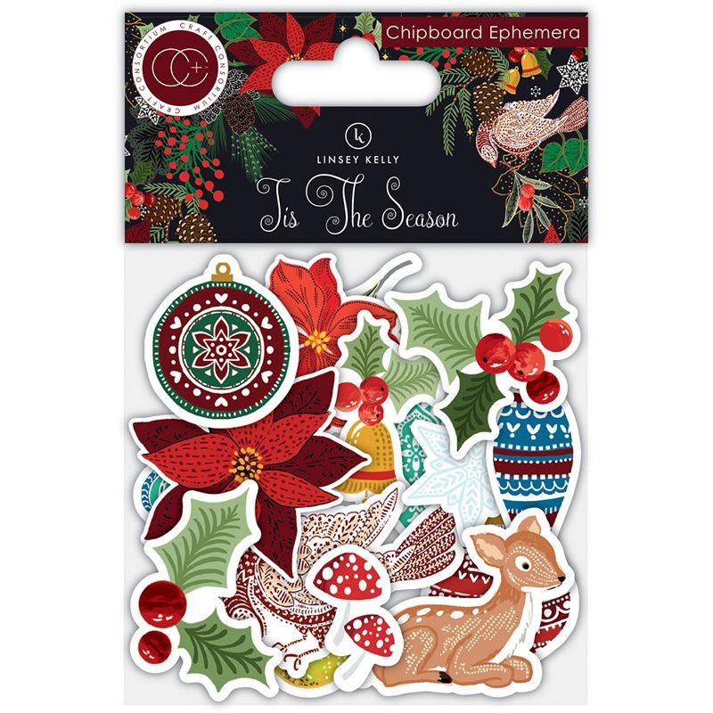 Craft Chipboard Ephemera - Tis The Season - 2